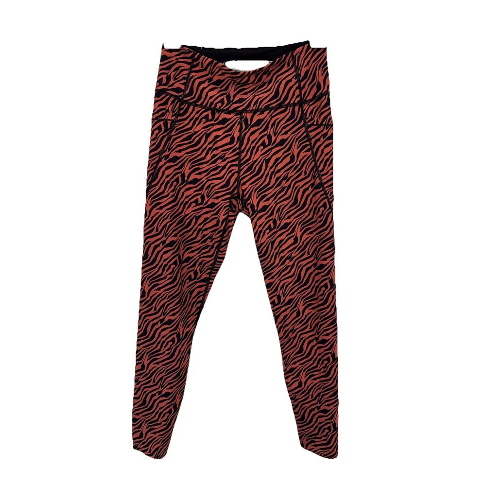 VICTORIA'S SECRET BLACK TIGER ZEBRA POCKETS HIGH RISE 7/8 LEGGINGS Animal SML/P
